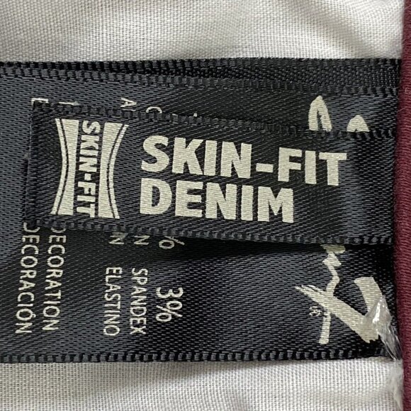 Seven7 High Rise Skinny Jeans Womens size 6 Skin Fit Denim Tapered Burgundy - Picture 15 of 16